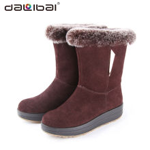 Best price leather upper rubber sole elegant winter boots women 2015